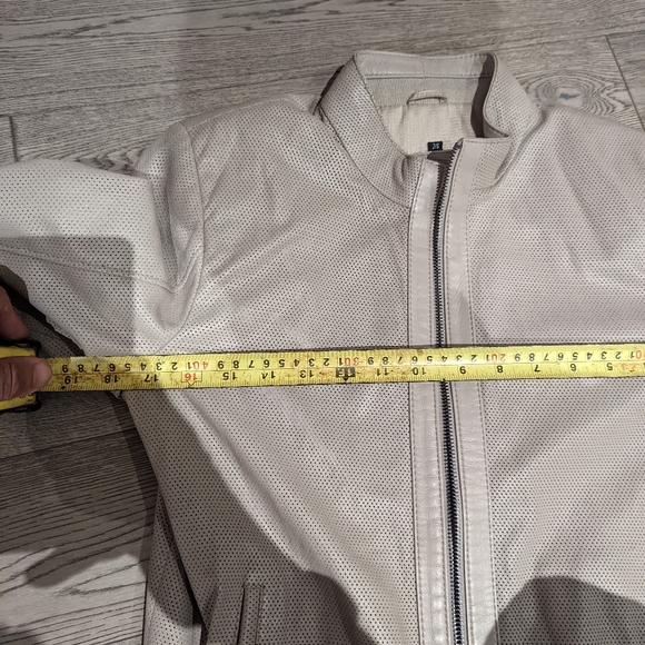 Maceoo Italian Leather Jacket Taupe Color - Picture 9 of 12